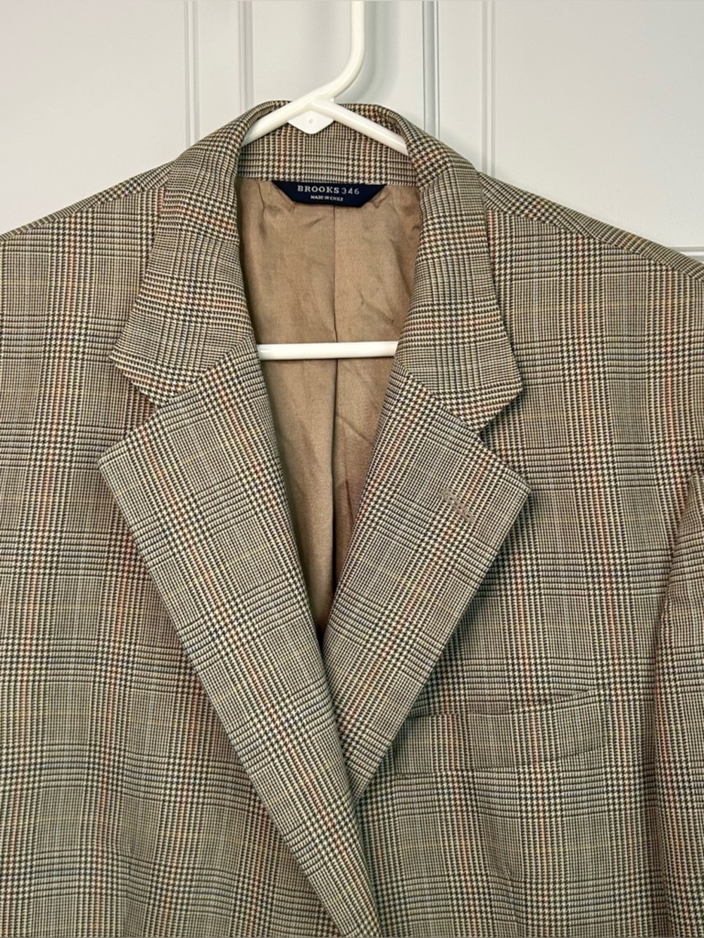Brooks Brothers 346 Blazer Mens 42S Glenn Plaid Jacket Sport Coat Tan Classic 2 - Picture 3 of 10
